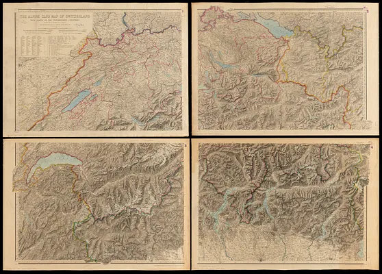 The Alpine Club map of Switzerland with parts of the neighbouring countries