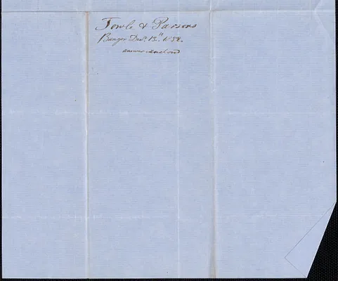Towle and Parsons to Samuel Warner, 13 December 1852