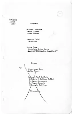 White House Luncheon Menu