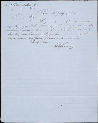Letter from Nathaniel B. Spooner, Plymouth, [Massachusetts], to Samuel May, [18]52 July 19th