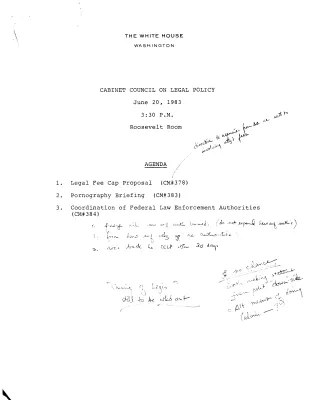 [Cabinet Council on Legal Policy 05/19/1983 and 06/20/1983]