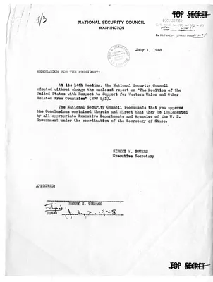 Memorandum from Sidney Souers to President Harry S. Truman