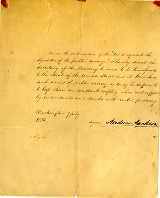 Letter from President Andrew Jackson