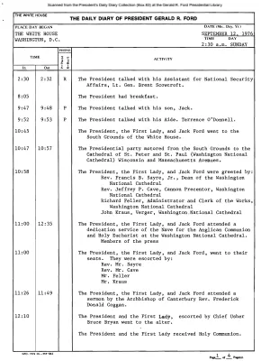 President Gerald R. Ford's Daily Diary, September 12, 1976