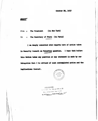 Message from President Harry S. Truman to Secretary of State George C. Marshall