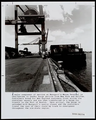 Feeder barge service at Massport's Moran Terminal, Charlestown