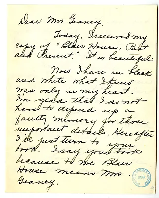 Letter from Helena Crow to Victoria Geaney
