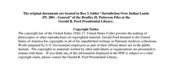 Jurisdiction Over Indian Lands (PL 280) - General