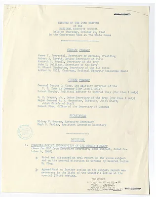 Minutes of the Twenty-Fifth Meeting of the National Security Council