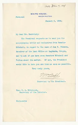 Letter from William Loeb to E. A. Hitchcock