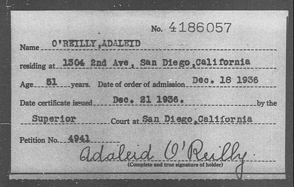 O'Reilly, Adaleid - 1936