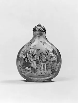 Snuff Bottle with Luohans [Lohans]