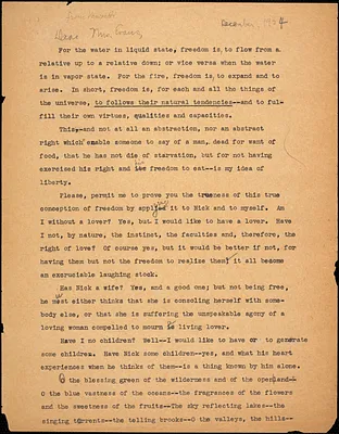 Bartolomeo Vanzetti typed letter (copy) to [Elizabeth Glendower Evans], [Charlestown], December 1924