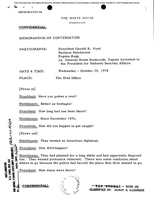 October 30, 1974 - Ford, Barbara Hutchison, Eugene Kopp