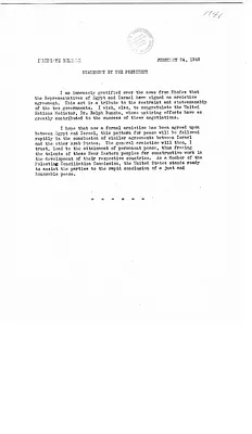 White House Press Release, Statement by President Harry S. Truman