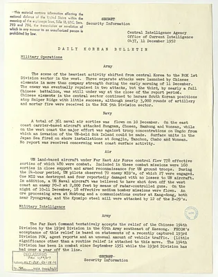 Memorandum, Daily Korean Bulletin