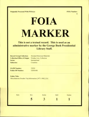 Miscellaneous Sweden Trip Information [1971-1981] [24]