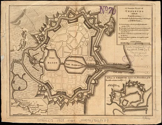 A genuine plan of Cherburg with the fortifications