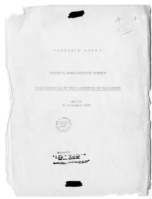 Central Intelligence Agency, Office of Reports and Estimates Advance Copy of Report, Number 55, The Consequences of the Partition of Palestine
