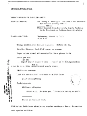 March 14, 1973 - Kissinger, Charles DiBona