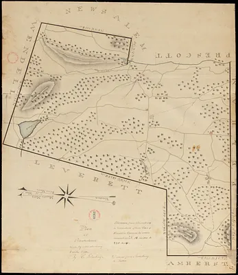 Plan of Shutesbury made by E. S. Darling, dated October 1830