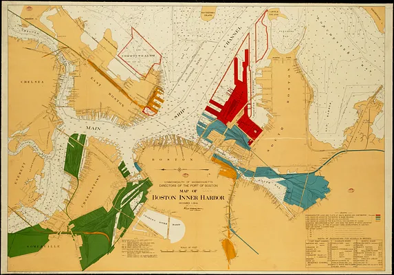 Map of Boston inner harbor