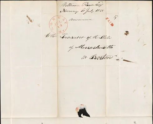 William Reed to the Treasurer of Massachusetts, 11 July 1845