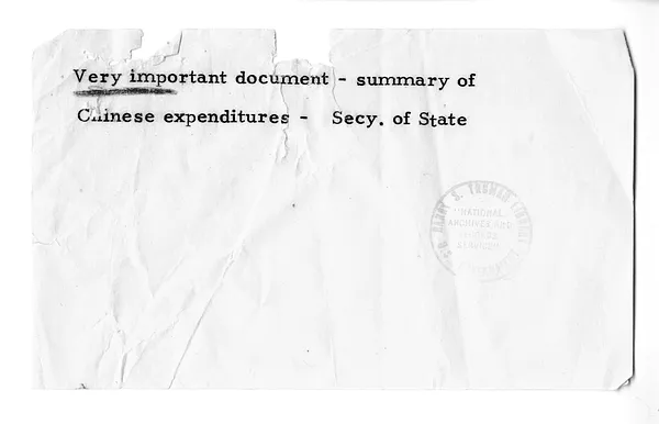 Letter from Secretary of State Dean Acheson to President Harry S. Truman