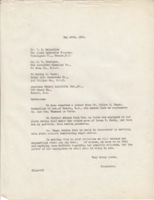 Letters Sent to W.H. Galentine, G.W. Pesinger [Geo. W. Pesinger], Burton E. Emory, May 12, 1931