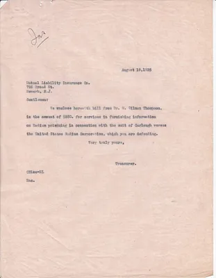 Letters Sent, August 19, 1925