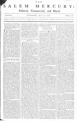 The Salem Mercury: Political, Commercial, and Moral