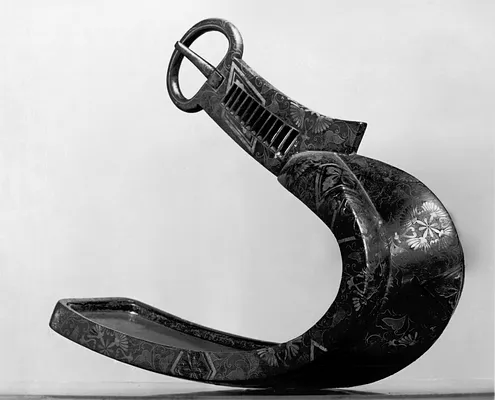Stirrup (""Abumi"") with Floral Design