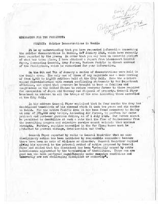 Memorandum for President Harry S. Truman