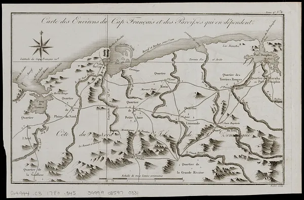 Carte des environs du Cap Français et des paroisses qui en dépendent