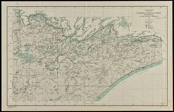 Superior National Forest, Minnesota, fourth principal meridian, 1928