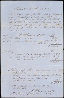 Sale of Liquors: Reports, 1853-1867
