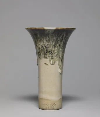 Flared Vase with Dripping Glaze