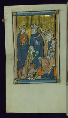 Leaf from Psalter: Adoration of Magi