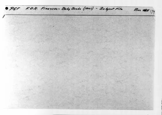 Roosevelt, Franklin D. - Finances - Baby Bonds