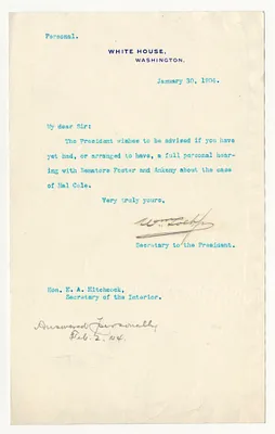 Letter from William Loeb to E. A. Hitchcock