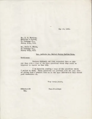 Letters Sent to E.A. Markley, Edwin F. Smith, May 19, 1934
