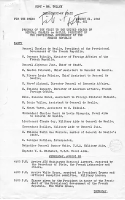 Department of State Press Release