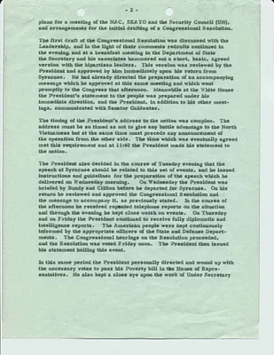 Brief Chronology of Events, August 3-7, 1964