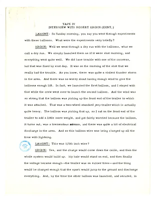 Transcript of Lansing Lamont Interview with Scientists Robert Krohn and Joseph McKibben of Los Alamos Laboratory (Tape IV)