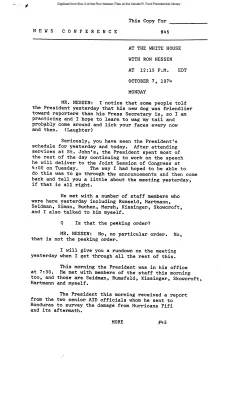 Press Secretary Briefings, 10/7/74