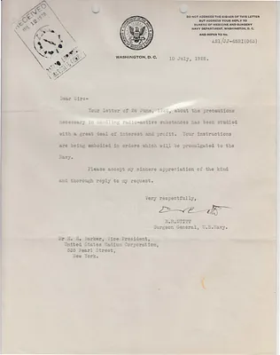 Letters Received to H.H. Barker, July 10, 1928
