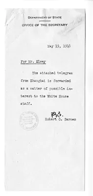 Memorandum from Robert Barnes to George Elsey, with Attachment
