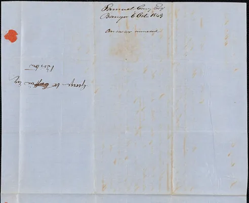 Samuel Cony to George Coffin, 6 October 1849