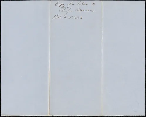 Copy of a letter from Samuel Warner to Rufus Mansur, 10 November 1853