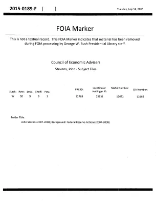 John Stevens 2007-2008; Background: Federal Reserve Actions (2007-2008)
